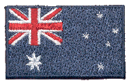 Midsize Flag Patch of Australia - 1½x2½" embroidered Midsize Flag Patch of Australia.<BR>Combines with our other Midsize  Flag Patches for discounts.