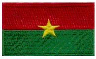 Midsize Flag Patch of Burkina Faso - 1½x2½" embroidered Midsize Flag Patch of Burkina Faso.<BR>Combines with our other Midsize Flag Patches for discounts.