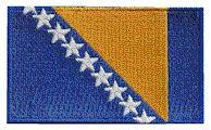 Midsize Flag Patch of Bosnia - 1½x2½" embroidered Midsize Flag Patch of Bosnia.<BR>Combines with our other Midsize Flag Patches for discounts.