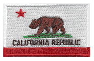 Midsize Flag Patch of State of California - 1½x2½" embroidered Midsize Flag Patch of the State of California.<BR>Combines with our other Midsize Flag Patches for discounts.