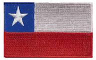 Midsize Flag Patch of Chile - 1½x2½" embroidered Midsize Flag Patch of Chile.<BR>Combines with our other Midsize Flag Patches for discounts.