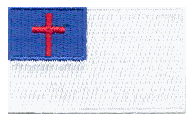 Midsize Christian Flag Patch - 1½x2½" embroidered Midsize Christian Flag Patch.<BR>Combines with our other Midsize Flag Patches for discounts.