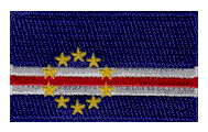 Midsize Flag Patch of Cape Verde - 1½x2½" embroidered Midsize Flag Patch of Cape Verde.<BR>Combines with our other Midsize Flag Patches for discounts.