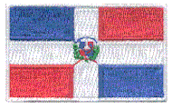 Midsize Flag Patch of Dominican Republic - 1½x2½" embroidered Midsize Flag Patch of the Dominican Republic.<BR>Combines with our other Midsize Flag Patches for discounts.