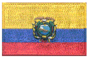 Midsize Flag Patch of Ecuador - 1½x2½" embroidered Midsize Flag Patch of Ecuador.<BR>Combines with our other Midsize Flag Patches for discounts.