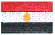 Midsize Flag Patch of Egypt - 1½x2½" embroidered Midsize Flag Patch of Egypt.<BR>Combines with our other Midsize Flag Patches for discounts.