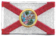 Midsize Flag Patch of State of Florida - 1½x2½" embroidered Midsize Flag Patch of the State of Florida.<BR>Combines with our other Midsize Flag Patches for discounts.