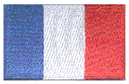 Midsize Flag Patch of France - 1½x2½" embroidered Midsize Flag Patch of France.<BR>Combines with our other Midsize Flag Patches for discounts.