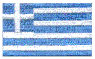 Midsize Flag Patch of Greece - 1½x2½" embroidered Midsize Flag Patch of Greece.<BR>Combines with our other Midsize Flag Patches for discounts.