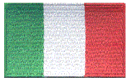 Midsize Flag Patch of Italy - 1½x2½" embroidered Midsize Flag Patch of Italy.<BR>Combines with our other Midsize Flag Patches for discounts.