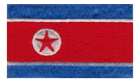 Midsize Flag Patch of Korea - North - 1½x2½" embroidered Midsize Flag Patch of North Korea.<BR>Combines with our other Midsize Flag Patches for discounts.