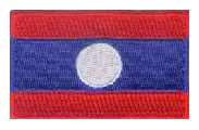 Midsize Flag Patch of Laos - 1½x2½" embroidered Midsize Flag Patch of Laos.<BR>Combines with our other Midsize Flag Patches for discounts.