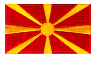Midsize Flag Patch of the Republic of North Macedonia - 1½x2½" embroidered Midsize Flag Patch of the Republic of North Macedonia.<BR>Combines with our other Midsize Flag Patches for discounts.