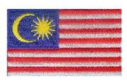 Midsize Flag Patch of Malaysia - 1½x2½" embroidered Midsize Flag Patch of Malaysia.<BR>Combines with our other Midsize Flag Patches for discounts.