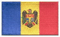 Midsize Flag Patch of Moldova - 1½x2½" embroidered Midsize Flag Patch of Moldova.<BR>Combines with our other Midsize Flag Patches for discounts.