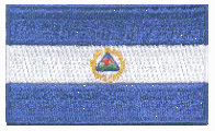 Midsize Flag Patch of Nicaragua - 1½x2½" embroidered Midsize Flag Patch of Nicaragua.<BR>Combines with our other Midsize Flag Patches for discounts.