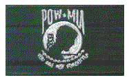 Midsize Flag Patch of POW/MIA - 1½x2½" embroidered Midsize Flag Patch of POW/MIA.<BR>Combines with our other Midsize Flag Patches for discounts.