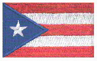Midsize Flag Patch of Puerto Rico - 1½x2½" embroidered Midsize Flag Patch of Puerto Rico.<BR>Combines with our other Midsize Flag Patches for discounts.