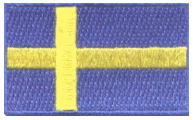 Midsize Flag Patch of Sweden - 1½x2½" embroidered Midsize Flag Patch of Sweden.<BR>Combines with our other Midsize Flag Patches for discounts.