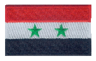 Midsize Flag Patch of Syria - 1½x2½" embroidered Midsize Flag Patch of Syria.<BR>Combines with our other Midsize Flag Patches for discounts.