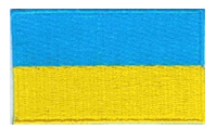 Midsize Flag Patch of Ukraine - 1½x2½" embroidered Midsize Flag Patch of Ukraine.<BR>Combines with our other Midsize Flag Patches for discounts.