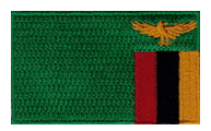 Midsize Flag Patch of Zambia - 1½x2½" embroidered Midsize Flag Patch of Zambia.<BR>Combines with our other Midsize Flag Patches for discounts.