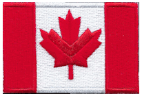 Mezzo Flag Patch of Canada  - 2x3" embroidered Mezzo Flag Patch of Canada.<BR>Combines with our other Mezzo Flag Patches for discounts.