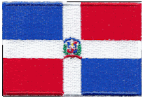 Mezzo Flag Patch of Dominican Republic - 2x3" embroidered Mezzo Flag Patch of Dominican Republic .<BR>Combines with our other Mezzo Flag Patches for discounts.