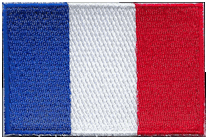 Mezzo Flag Patch of France - 2x3" embroidered Mezzo Flag Patch of France .<BR>Combines with our other Mezzo Flag Patches for discounts.