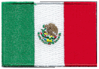 Mezzo Flag Patch of Mexico - 2x3" embroidered Mezzo Flag Patch of Mexico .<BR>Combines with our other Mezzo Flag Patches for discounts.