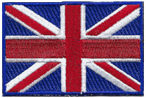 Mezzo Flag Patch of United Kingdom - 2x3" embroidered Mezzo Flag Patch of United Kingdom .<BR>Combines with our other Mezzo Flag Patches for discounts.