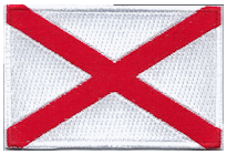 Mezzo Flag Patch of State of Alabama - 2x3" embroidered Mezzo Flag Patch of State of Alabama .<BR>Combines with our other State Mezzo Flag Patches for discounts.