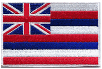 Mezzo Flag Patch of State of Hawaii - 2x3" embroidered Mezzo Flag Patch of State of Hawaii .<BR>Combines with our other State Mezzo Flag Patches for discounts.