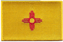 Mezzo Flag Patch of State of New Mexico - 2x3" embroidered Mezzo Flag Patch of State of New Mexico .<BR>Combines with our other State Mezzo Flag Patches for discounts.