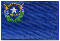 Mezzo Flag Patch of State of Nevada - 2x3" embroidered Mezzo Flag Patch of State of Nevada .<BR>Combines with our other State Mezzo Flag Patches for discounts.