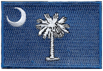 Mezzo Flag Patch of State of South Carolina - 2x3" embroidered Mezzo Flag Patch of State of South Carolina .<BR>Combines with our other State Mezzo Flag Patches for discounts.