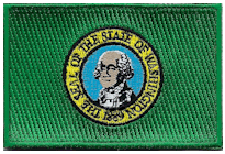 Mezzo Flag Patch of State of Washington - 2x3" embroidered Mezzo Flag Patch of State of Washington .<BR>Combines with our other State Mezzo Flag Patches for discounts.