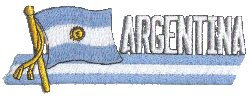 Cut-Out Flag Patch of Argentina - 1¾x4¾" embroidered Cut-Out Flag Patch of Argentina.<BR>Combines with our other Cut-Out Flag Patches for discounts.
