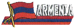 Cut-Out Flag Patch of Armenia - 1¾x4¾" embroidered Cut-Out Flag Patch of Armenia.<BR>Combines with our other Cut-Out Flag Patches for discounts.