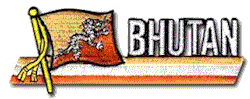 Cut-Out Flag Patch of Bhutan - 1¾x4¾" embroidered Cut-Out Flag Patch of Bhutan.<BR>Combines with our other Cut-Out Flag Patches for discounts.