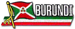 Cut-Out Flag Patch of Burundi - 1¾x4¾" embroidered Cut-Out Flag Patch of Burundi.<BR>Combines with our other Cut-Out Flag Patches for discounts.