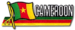 Cut-Out Flag Patch of Cameroon - 1¾x4¾" embroidered Cut-Out Flag Patch of Cameroon.<BR>Combines with our other Cut-Out Flag Patches for discounts.