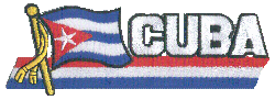 Cut-Out Flag Patch of Cuba - 1¾x4¾" embroidered Cut-Out Flag Patch of Cuba.<BR>Combines with our other Cut-Out Flag Patches for discounts.