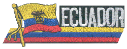 Cut-Out Flag Patch of Ecuador - 1¾x4¾" embroidered Cut-Out Flag Patch of Ecuador.<BR>Combines with our other Cut-Out Flag Patches for discounts.