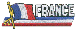 Cut-Out Flag Patch of France - 1¾x4¾" embroidered Cut-Out Flag Patch of France.<BR>Combines with our other Cut-Out Flag Patches for discounts.