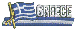 Cut-Out Flag Patch of Greece - 1¾x4¾" embroidered Cut-Out Flag Patch of Greece.<BR>Combines with our other Cut-Out Flag Patches for discounts.