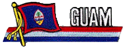 Cut-Out Flag Patch of Guam - 1¾x4¾" embroidered Cut-Out Flag Patch of Guam.<BR>Combines with our other Cut-Out Flag Patches for discounts.