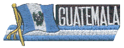 Cut-Out Flag Patch of Guatemala - 1¾x4¾" embroidered Cut-Out Flag Patch of Guatemala.<BR>Combines with our other Cut-Out Flag Patches for discounts.