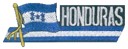 Cut-Out Flag Patch of Honduras - 1¾x4¾" embroidered Cut-Out Flag Patch of Honduras.<BR>Combines with our other Cut-Out Flag Patches for discounts.