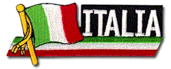 Cut-Out Flag Patch of Italia - 1¾x4¾" embroidered Cut-Out Flag Patch of Italia.<BR>Combines with our other Cut-Out Flag Patches for discounts.